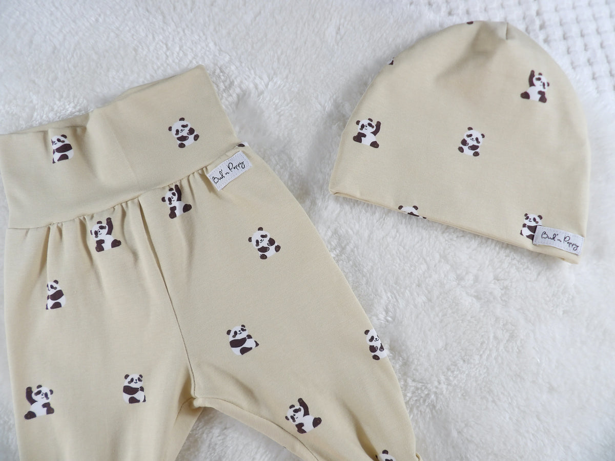 Newborn Set – Pocket Panda | Växa-byxa & mössa