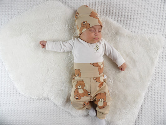Complete Newborn Set – Teddy Bear | Kvist | Body, växa-byxa & mössa