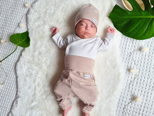 Newborn Set Tiny Stripes Brown - storlek 56